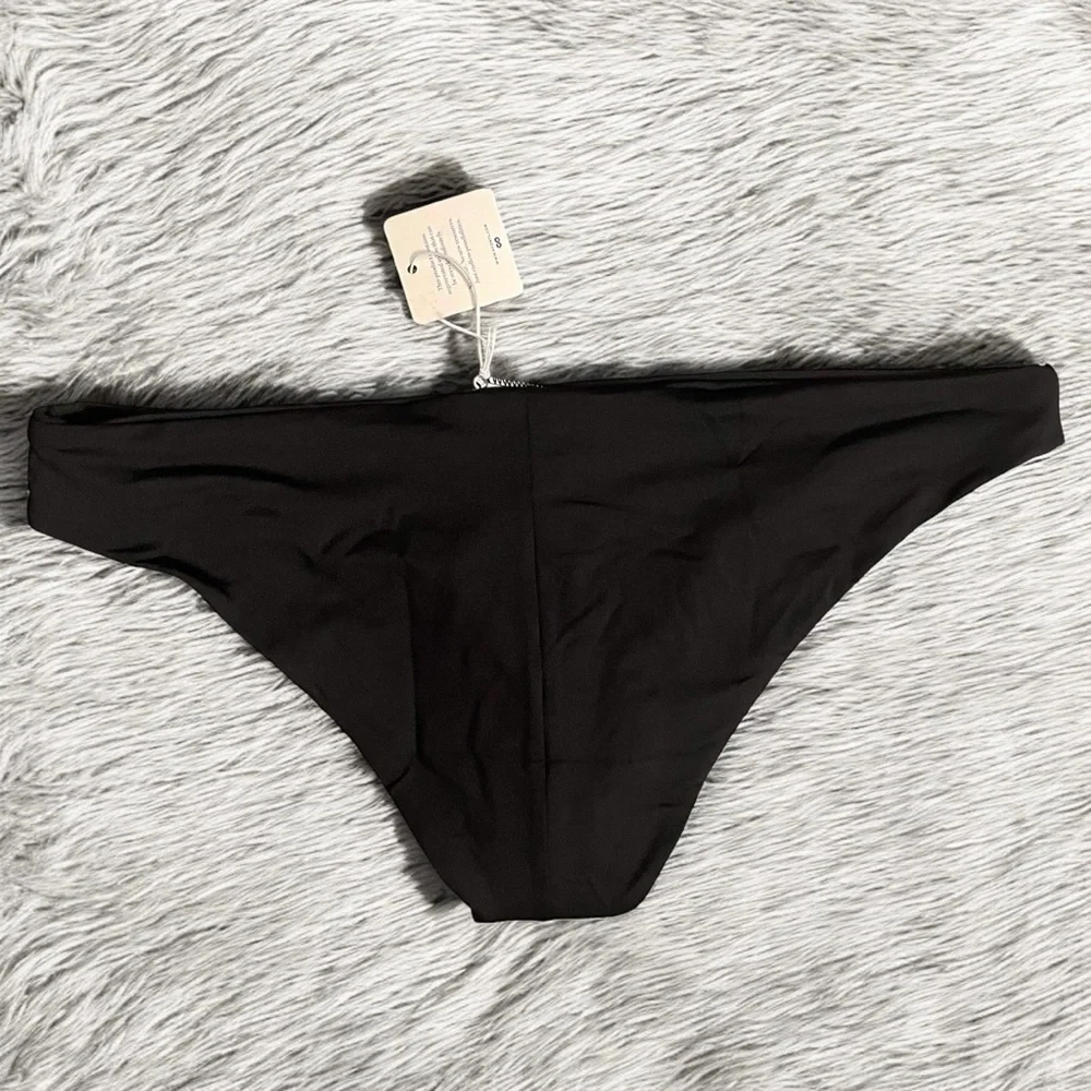 NWT prAna Size Large Black Gemma Swim Bikini Bottom Swimwear